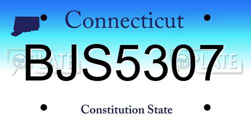BJS5307 Connecticut License Plate