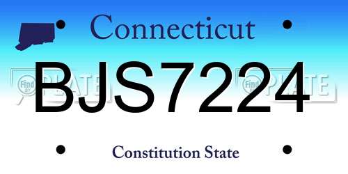 BJS7224 Connecticut License Plate