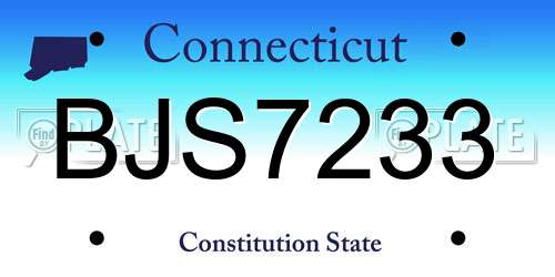 BJS7233 Connecticut License Plate