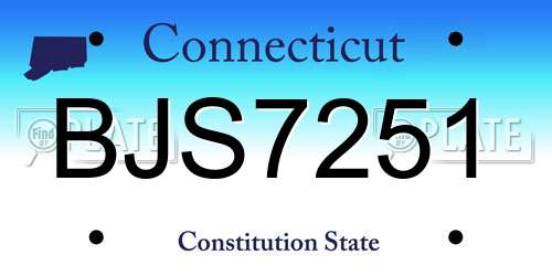 BJS7251 Connecticut License Plate