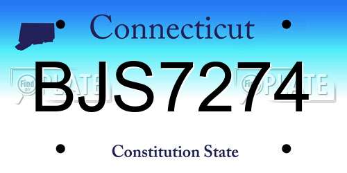 BJS7274 Connecticut License Plate