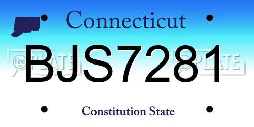 BJS7281 Connecticut License Plate