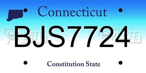 BJS7724 Connecticut License Plate