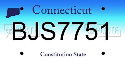 BJS7751 Connecticut License Plate