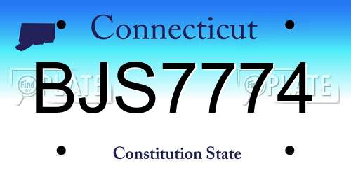 BJS7774 Connecticut License Plate
