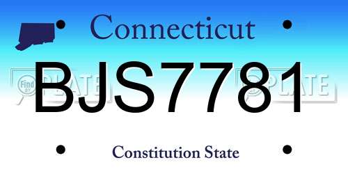 BJS7781 Connecticut License Plate
