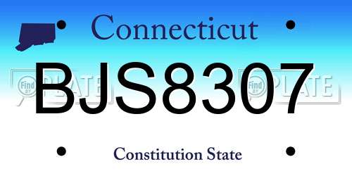 BJS8307 Connecticut License Plate