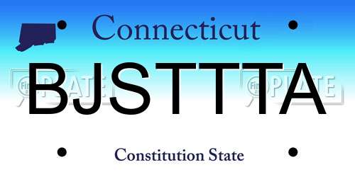 BJSTTTA Connecticut License Plate