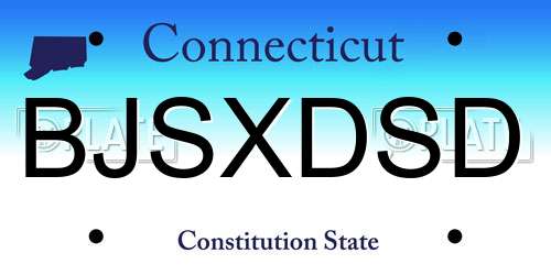 BJSXDSD Connecticut License Plate