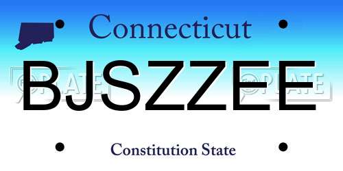 BJSZZEE Connecticut License Plate