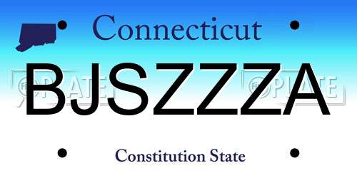 BJSZZZA Connecticut License Plate