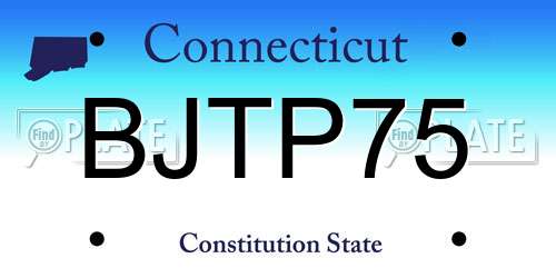 BJTP75 Connecticut License Plate