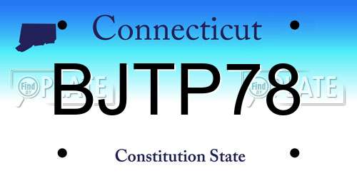 BJTP78 Connecticut License Plate