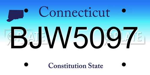 BJW5097 Connecticut License Plate