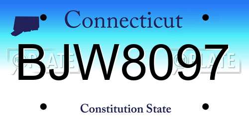 BJW8097 Connecticut License Plate