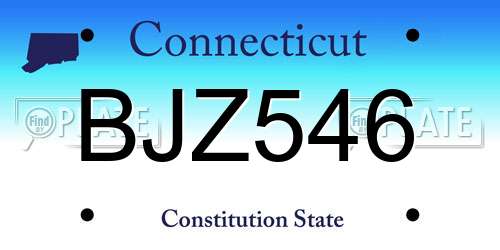 BJZ546 Connecticut License Plate