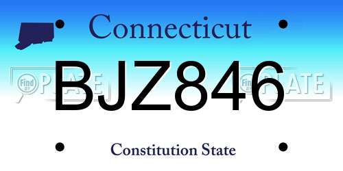 BJZ846 Connecticut License Plate