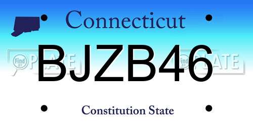 BJZB46 Connecticut License Plate