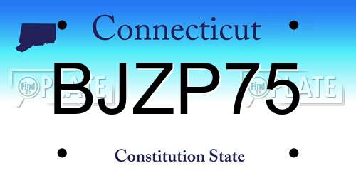 BJZP75 Connecticut License Plate