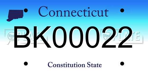 BK00022 Connecticut License Plate