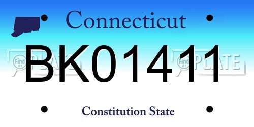 BK01411 Connecticut License Plate