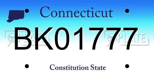 BK01777 Connecticut License Plate