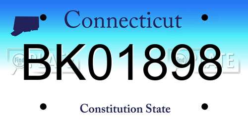 BK01898 Connecticut License Plate