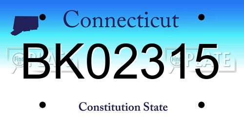 BK02315 Connecticut License Plate