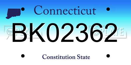 BK02362 Connecticut License Plate