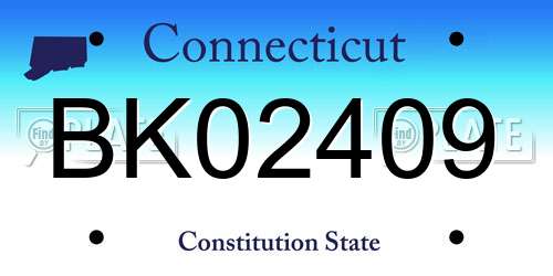 BK02409 Connecticut License Plate