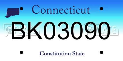 BK03090 Connecticut License Plate