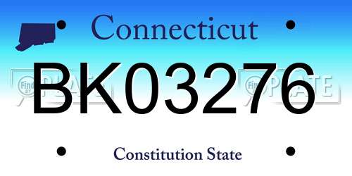 BK03276 Connecticut License Plate