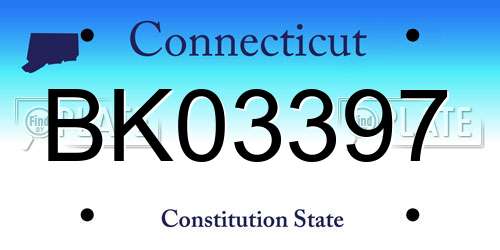 BK03397 Connecticut License Plate