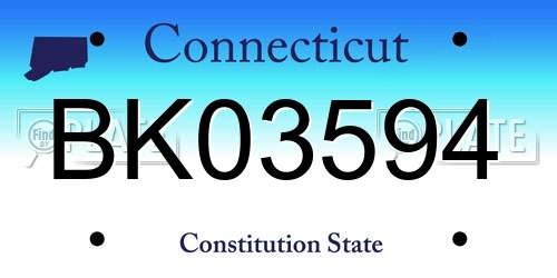 BK03594 Connecticut License Plate