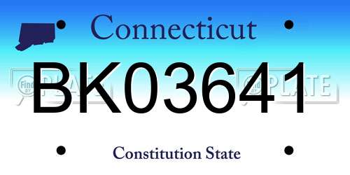 BK03641 Connecticut License Plate