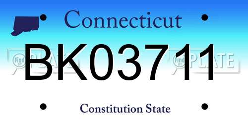 BK03711 Connecticut License Plate