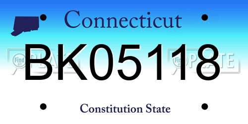 BK05118 Connecticut License Plate