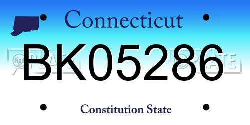 BK05286 Connecticut License Plate