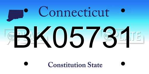 BK05731 Connecticut License Plate