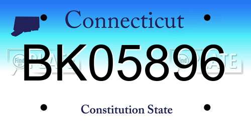 BK05896 Connecticut License Plate
