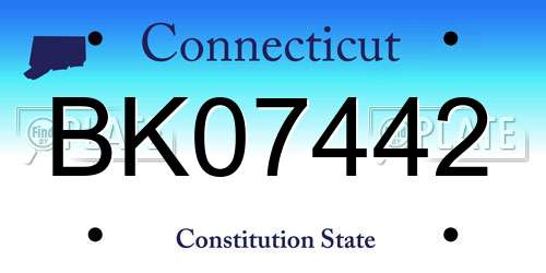 BK07442 Connecticut License Plate
