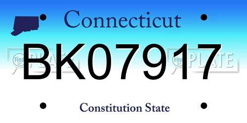 BK07917 Connecticut License Plate