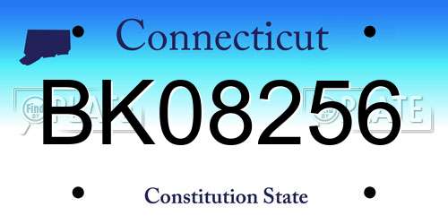 BK08256 Connecticut License Plate