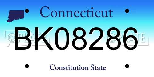 BK08286 Connecticut License Plate