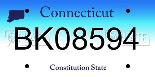 BK08594 Connecticut License Plate