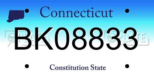 BK08833 Connecticut License Plate