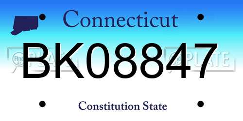 BK08847 Connecticut License Plate