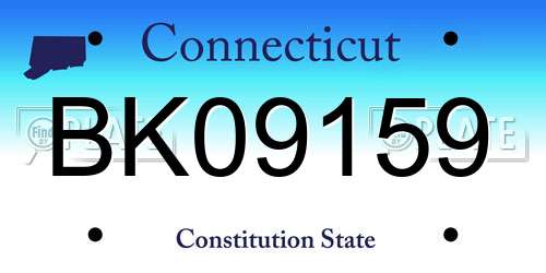BK09159 Connecticut License Plate