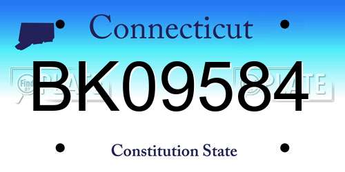 BK09584 Connecticut License Plate