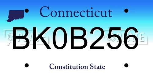 BK0B256 Connecticut License Plate